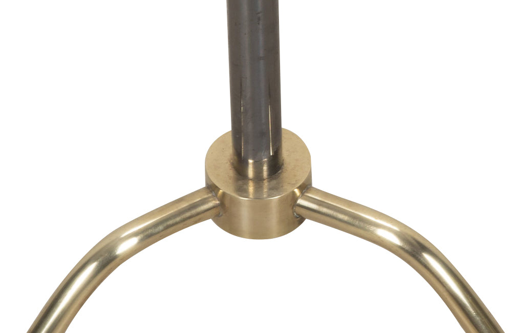 Mid-20th Century French telescopic floor lamp with reeded stem in brass and gunmetal finish