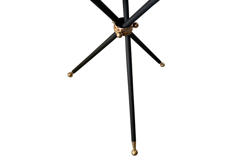 French mid century folding cocktail table with tole tray 