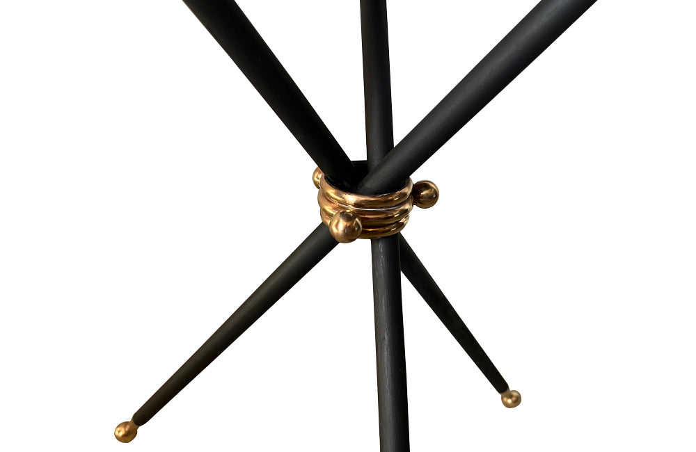 French mid century folding cocktail table with tole tray 