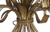 Mid-Century French Hollywood Regency style, gilt tole wheat sheaf chandelier.