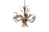 Mid-Century French Hollywood Regency style, gilt tole wheat sheaf chandelier.