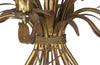Mid-Century French Hollywood Regency style, gilt tole wheat sheaf chandelier.