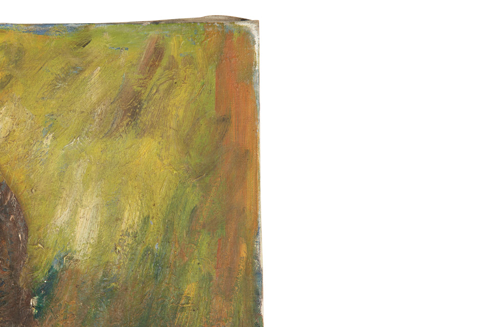 Mid-Century French oil on canvas painting of a basket of shellfish.