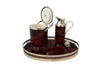 Mid Century faux tortoiseshell lucite & silverplate cocktail set - 1970s - Vintage Barware