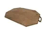 Mid century French aluminium and brass brutalist hexagonal tray, with two handles, by David Marshall