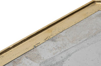 Mid century French aluminium and brass brutalist hexagonal tray, with two handles, by David Marshall