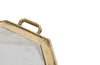 Mid century French aluminium and brass brutalist hexagonal tray, with two handles, by David Marshall