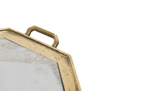 Mid century French aluminium and brass brutalist hexagonal tray, with two handles, by David Marshall