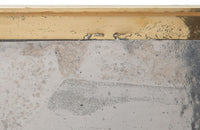 Mid century French aluminium and brass brutalist hexagonal tray, with two handles, by David Marshall