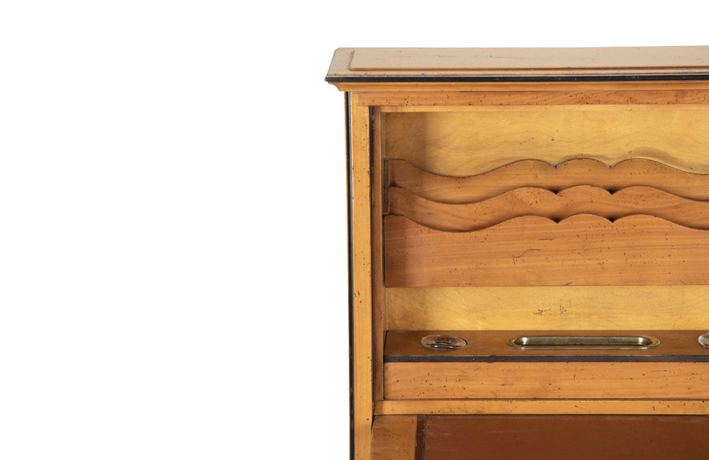 Mid Century folding secrétaire in cherrywood. French antique furniture