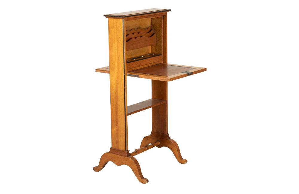Mid Century folding secrétaire in cherrywood. French antique furniture