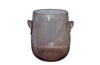 Large Mid-Century French Biot style pink/mauve blown bubble glass wine cooler with incorporated handles.
