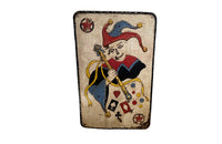 Mid century metal sign of a joker playing card fairground sign French