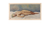 Vintage oil painting Mid 20th Century French, signed oil on board painting of a reclining female nude by Himbert