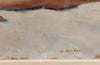 Vintage oil painting Mid 20th Century French, signed oil on board painting of a reclining female nude by Himbert