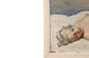 Vintage oil painting Mid 20th Century French, signed oil on board painting of a reclining female nude by Himbert