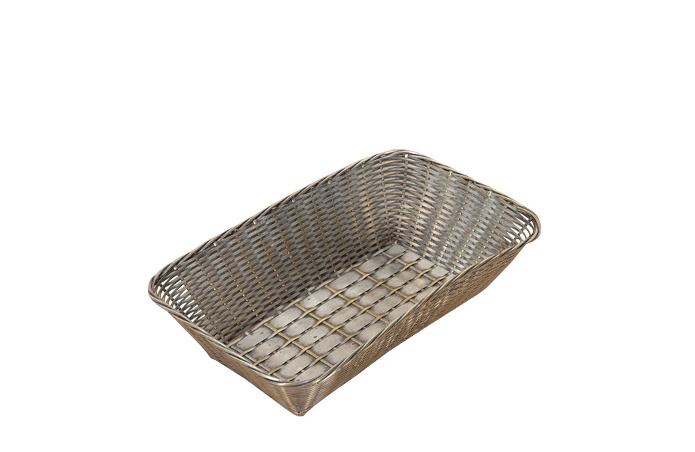 Mid century French silver plate woven bread basket