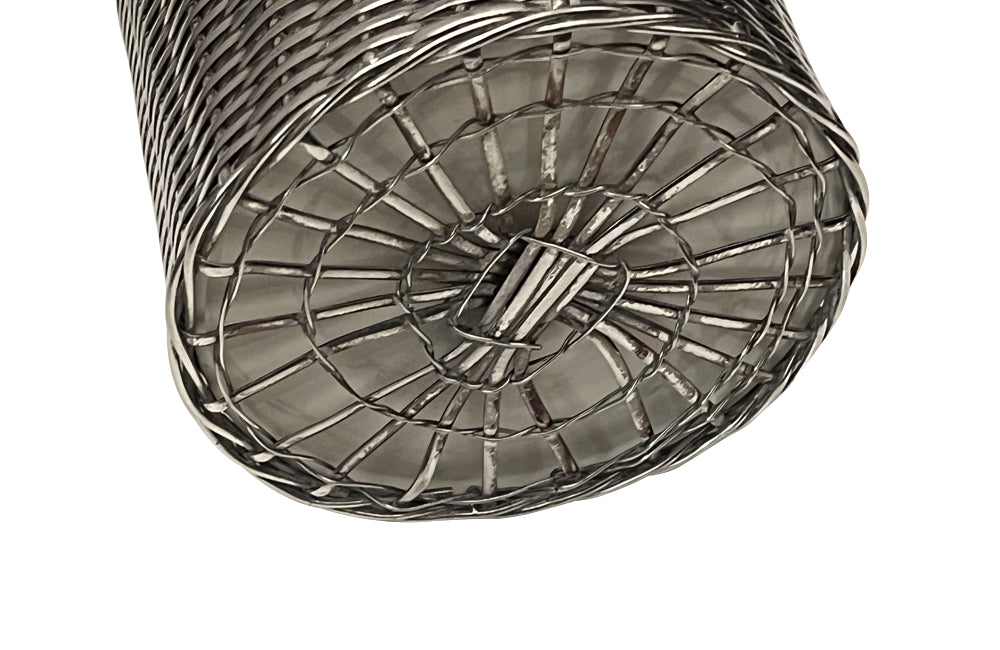 Mid-Century bottle holder, Woven Silverplate, Italian.