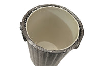 Mid-Century bottle holder, Woven Silverplate, Italian.