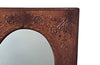 Mid-Century mirror with embossed leather frame Spanish