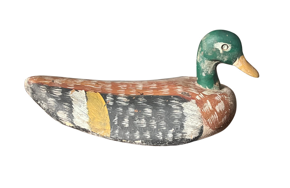 Mid century duck decoy French painted - French antiques