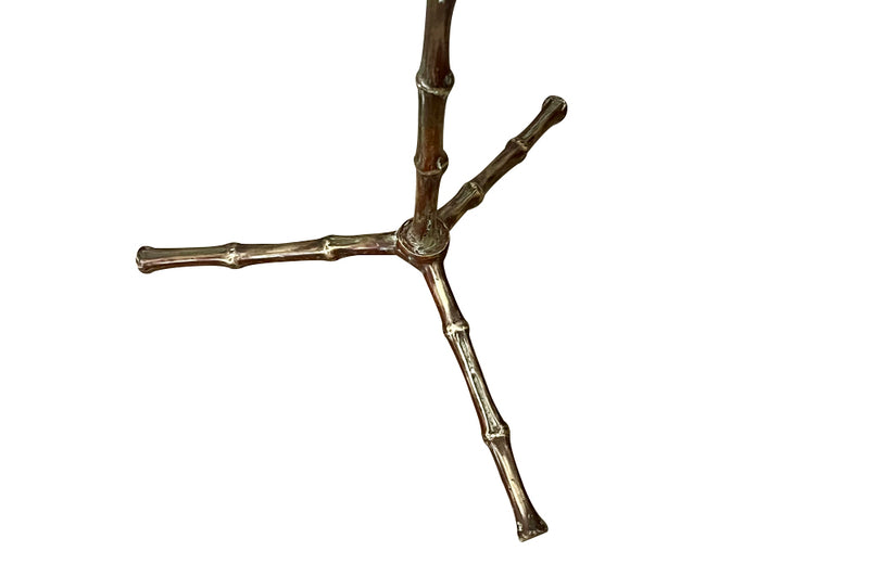 Mid-century side table /  martini table solid brass with glass table. 1960s French. By Maison Bagues. 