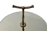 Mid-century side table /  martini table solid brass with glass table. 1960s French. By Maison Bagues. 