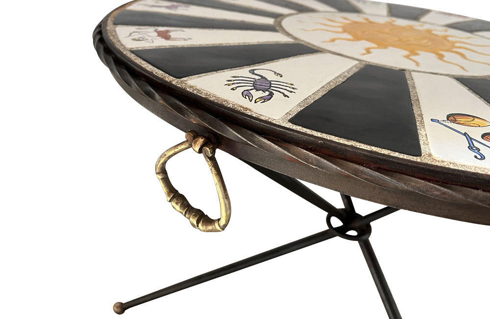 Mid-Century Italian Zodiac Ceramic Cocktail Table