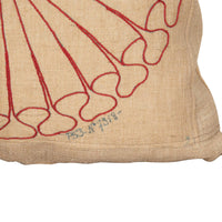 Mid-Century French Pierrot Embroidered Cushion
