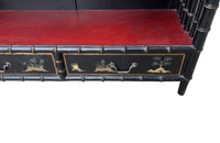 Large Mid- Century Hollywood Regency Faux Bamboo Étagère with Chinoiserie Drawers 