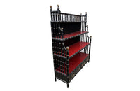 Large Mid- Century Hollywood Regency Faux Bamboo Étagère with Chinoiserie Drawers 