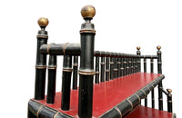 Large Mid- Century Hollywood Regency Faux Bamboo Étagère with Chinoiserie Drawers 