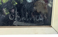 Vintage oil painting of an owl Modernist 20th Century Spanish.