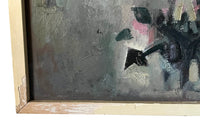 Vintage oil painting of an owl Modernist 20th Century Spanish.