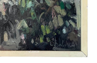 Vintage oil painting of an owl Modernist 20th Century Spanish.