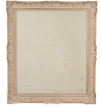 Beautiful, large early 20th Century French carved framed mirror with lovely old foxed mirror glass and original paint.