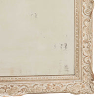 Beautiful, large early 20th Century French carved framed mirror with lovely old foxed mirror glass and original paint.