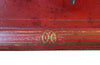 Large Napoleon III red tole tray decorated with a bouquet of flowers - French Antiques