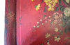 Large Napoleon III red tole tray decorated with a bouquet of flowers - French Antiques