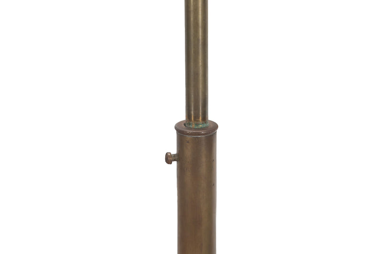 Mid century floor lamp neo classical revival brass telescopic standard lamp.