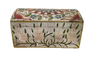 domed painted Normand 19th century marriage coffer 