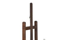 French, oak artist's easel with hand crank mechanism for adjusting height with iron turning screw circa 1900