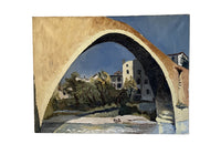 SIGNED PAINTING 'VIEW OF THE BRIDGE IN NYONS '