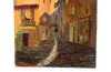 Small painting of a typical Provençal street in the village of Loriol - French Antiques