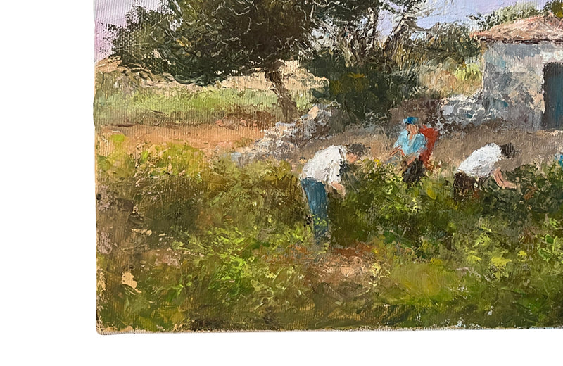 20th Century 'The Grape Harvest' Painting By Paul Dellong