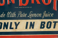 Original tole advertising sign for 'Sun-Drop Lemonade'