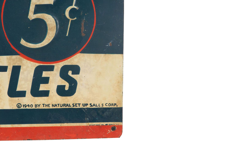 Original tole advertising sign for 'Sun-Drop Lemonade'