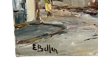 Mid-20th Century French Oil on Canvas Painting of a French Village Street Scene By Étienne Bellan