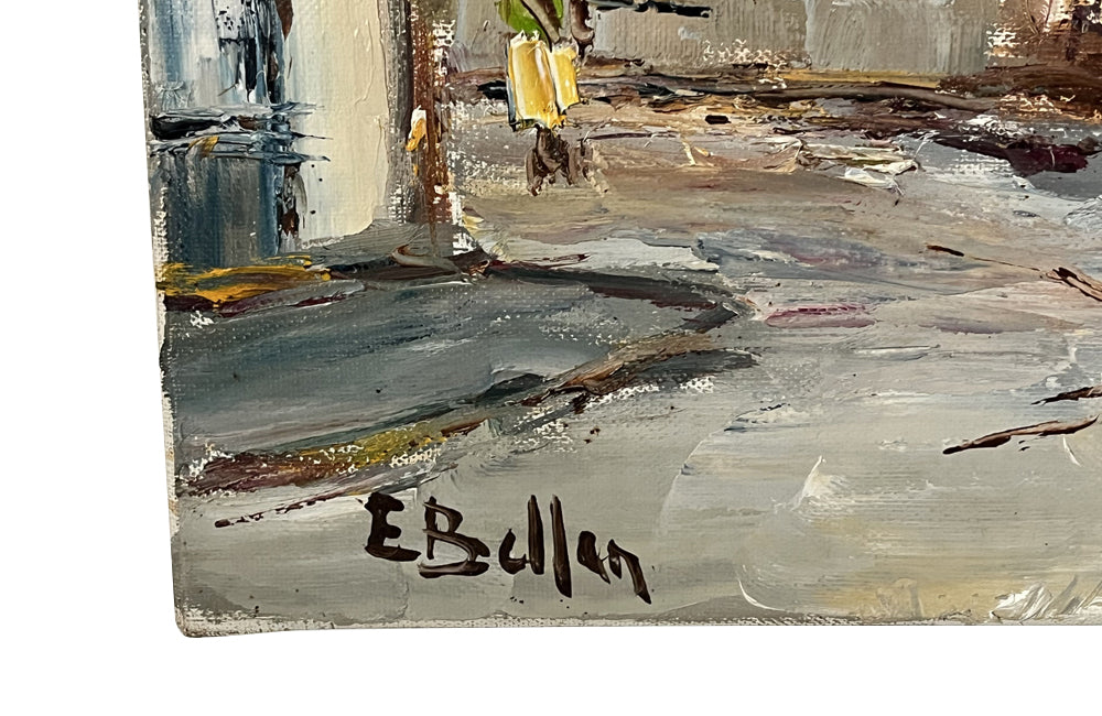 Mid-20th Century French Oil on Canvas Painting of a French Village Street Scene By Étienne Bellan