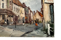 Mid-20th Century French Oil on Canvas Painting of a French Village Street Scene By Étienne Bellan